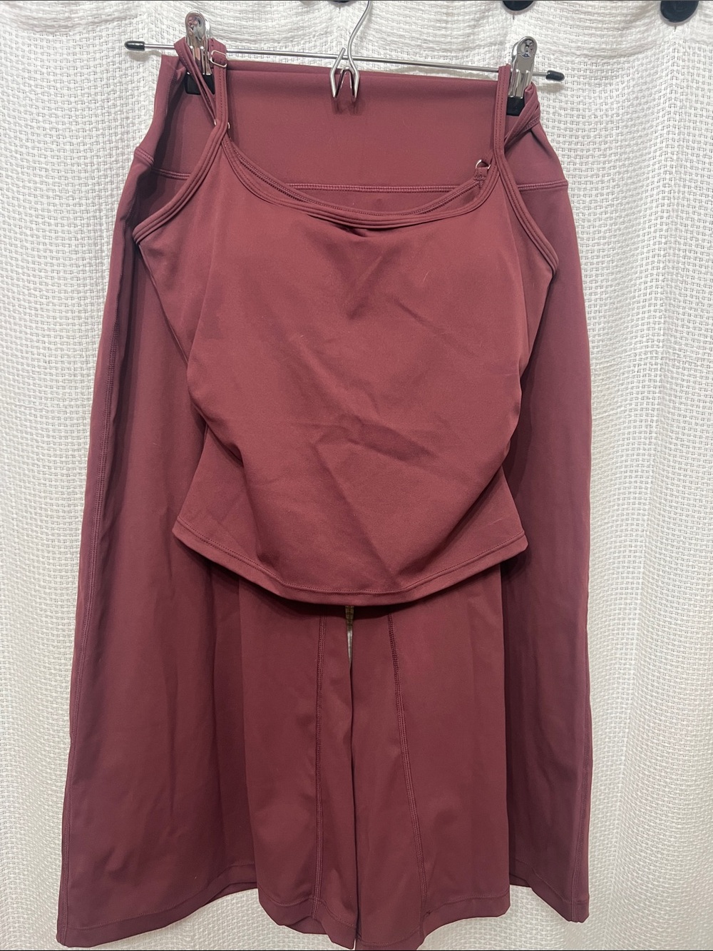 Wide Leg Jumpsuit Pants in Wine Red - Brand Unspecified